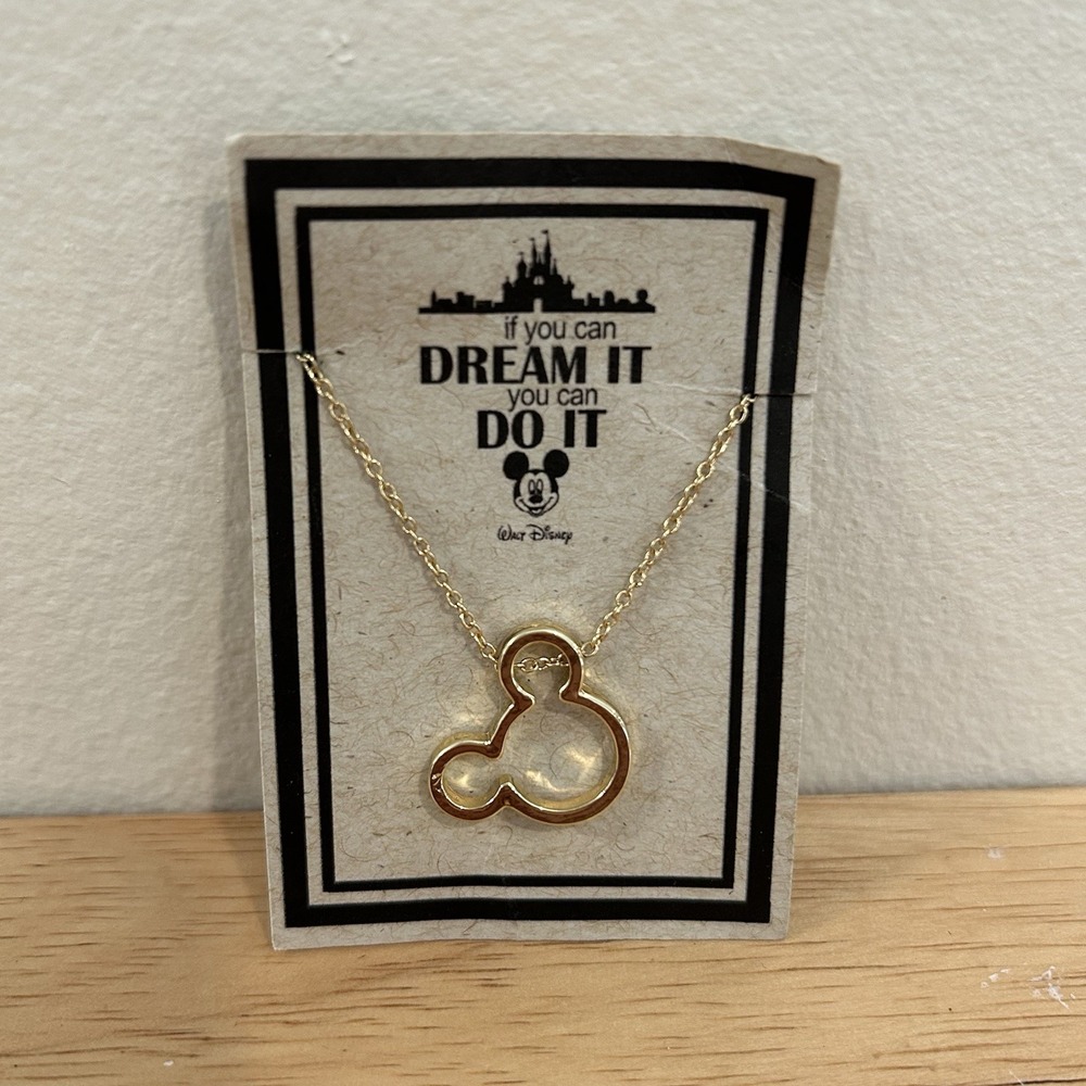 New Wandering Woods Boutique Mickey‎ Mouse Silhouette Silver Necklace Disney